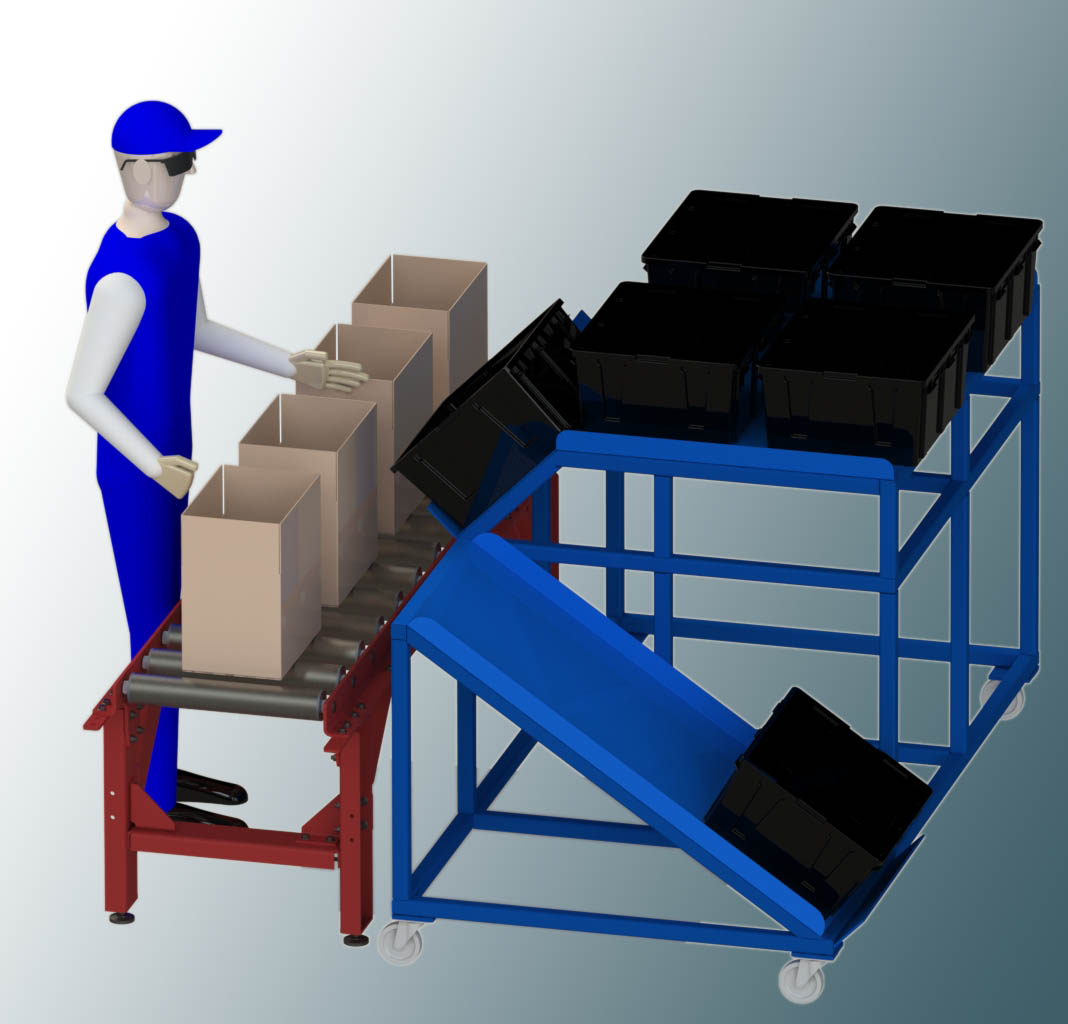 箱子输送物流线3D数模图纸 x_t格式